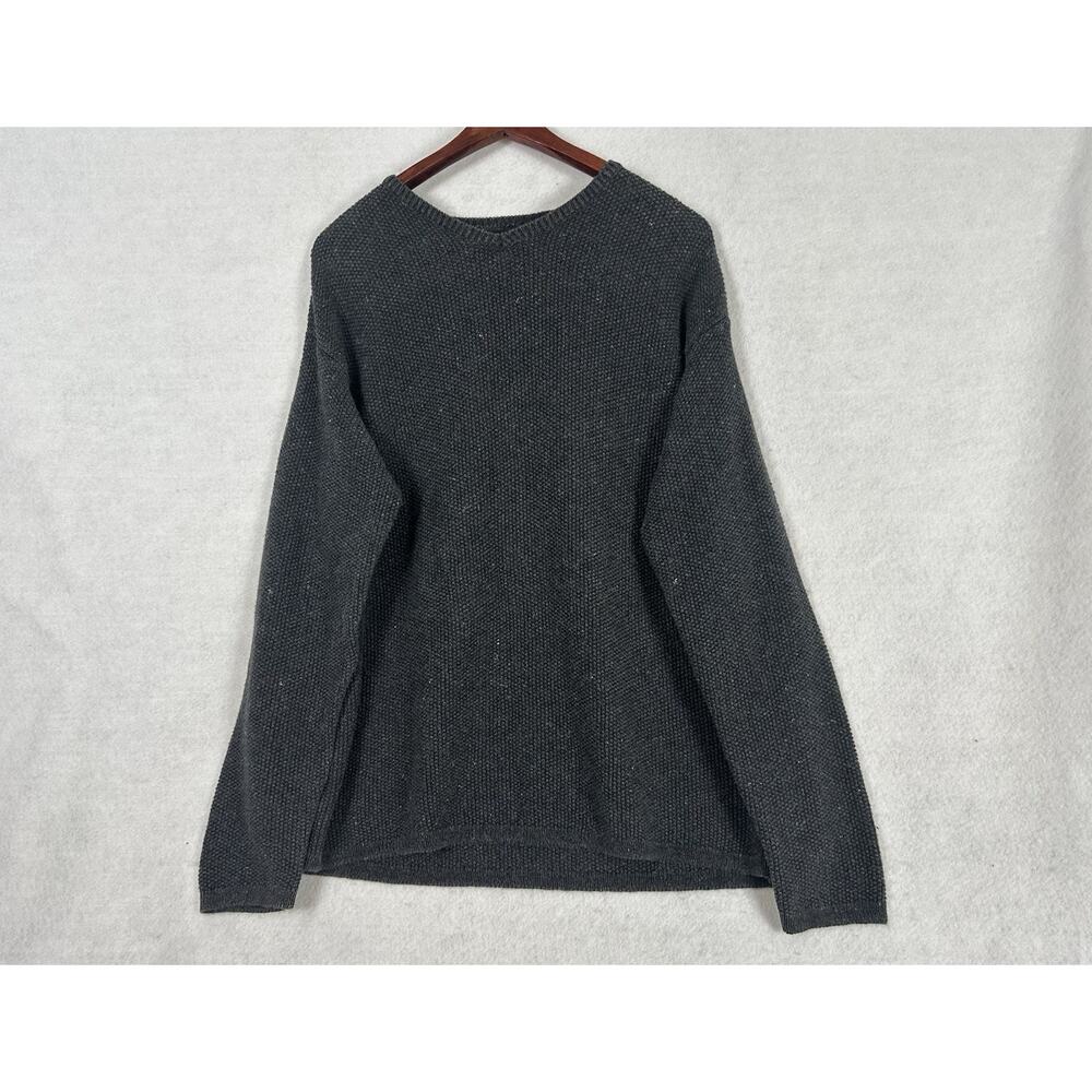 Vintage Structure Sweater Mens Medium Heavy Gray Pullover Made in Hong Kong